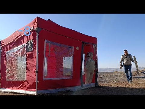 SOĞUK ZİRVEDE SOBALI SICAK ÇADIR KAMPI.#kampvideo