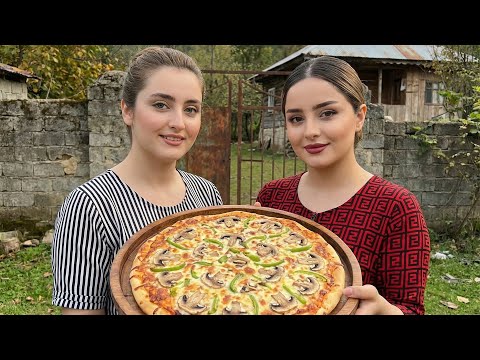 Village Flavour Cooking Homemade Pizza on an Autumn