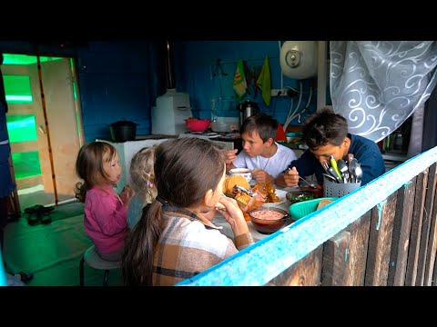 Simple Village Life in Altay. Russia. Summer in village.