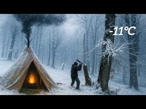 Solo Snow Camping Overnight – How I Survived Alone in the