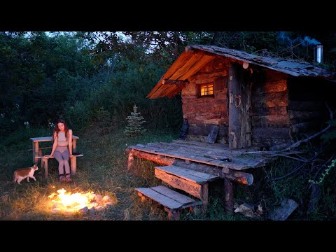 4 Hours Alone in a Log Cabin Young Girl Cooks on Fire