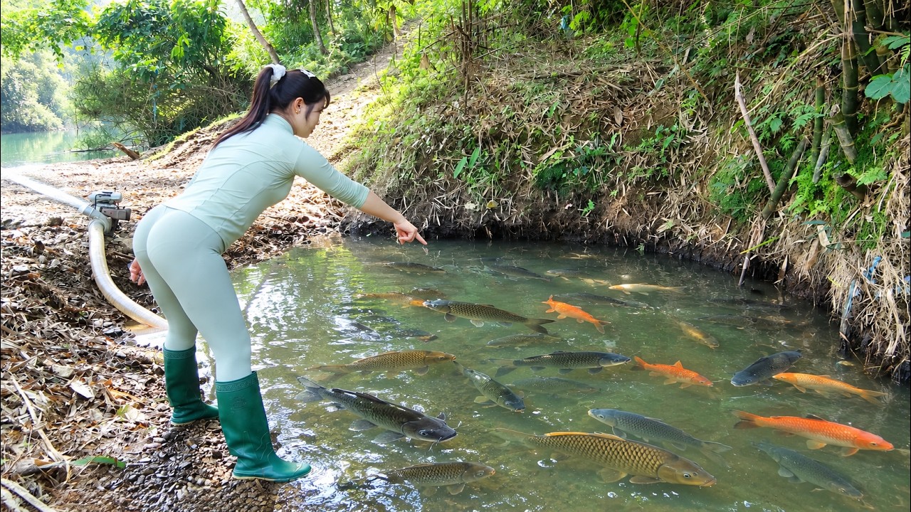 Fishing Exciting The Girl Easy Catch Big Fish With Large