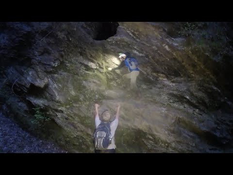 Rock Climb To Gold Mine In A Cliff