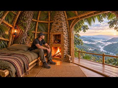 I Spent 28 Days Building a Treehouse Survival Shelter —