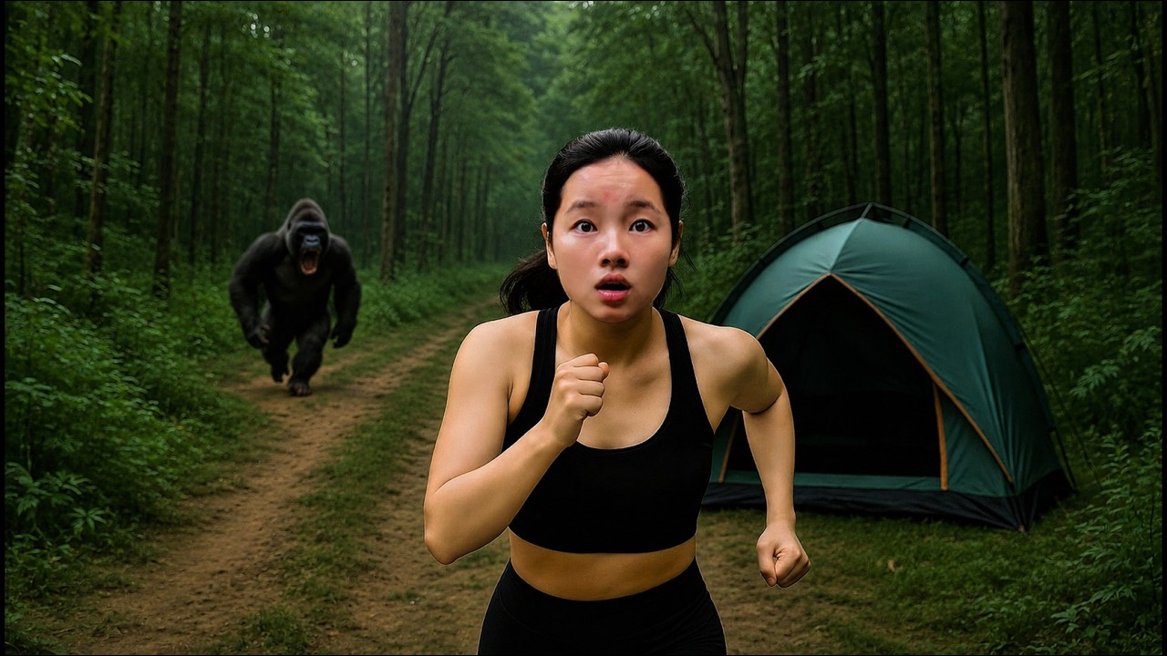 I unexpectedly encountered a gorilla while camping alone in