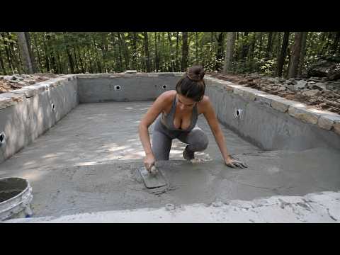 Young Woman Builds a Massive Pool Alone in the Wilderness