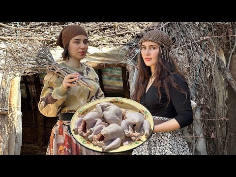 Cooking delicious smoked fish and chicken in the village way