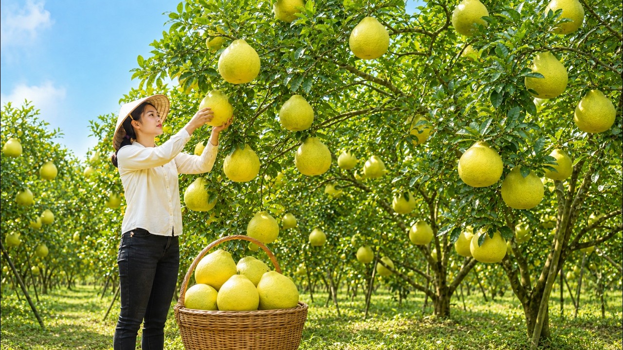 Harvesting Giant Golden Pomelos The Entire Orchard