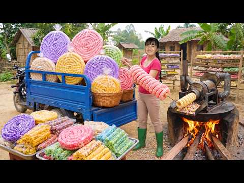 Satisfying Process Of Making Rolled Puffed Rice Go To