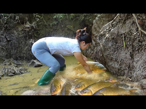 Unique Fishing Skills, How to Catch Giant Fish with a Pump,
