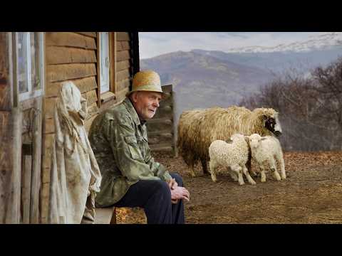Hard life of a lonely old man in a mountain village far