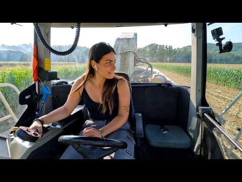 GIRL & TRACTOR AGNESE and Massey Ferguson / CLAAS JAGUAR