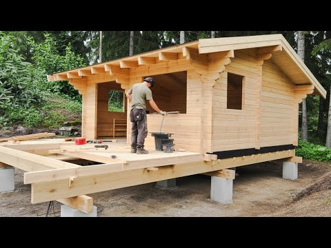 Man Builds Incredible DIY Wood Cabin in the Woods Start to