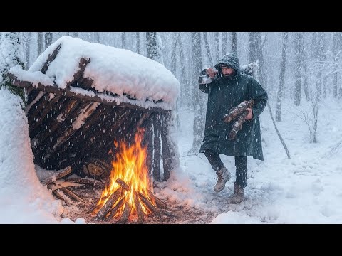 2 Days Trapped in Snow and Rain Without a Tent : Extreme