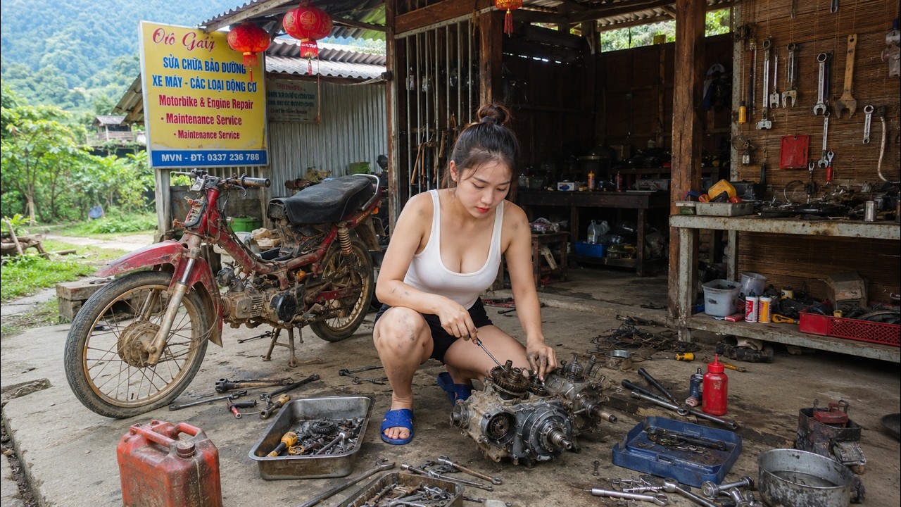 A genius mechanic is personally restoring a broken-down old