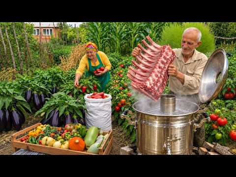 HARVESTİNG VEGETABLES in the Caucasus Mountains - LAMB RIBS