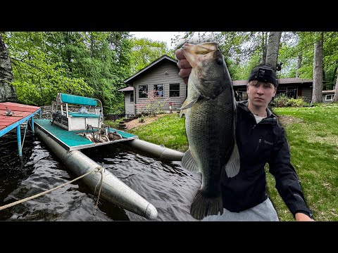 Paddleboat Fishing a Tiny Cabin Lake LOADED w/ Bass (35+)