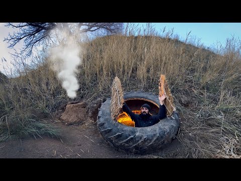 Building a secret dugout under a tractor wheel: survival