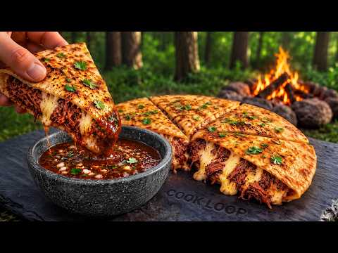 Bushcraft Birria Pizza Cooked Deep in the Forest