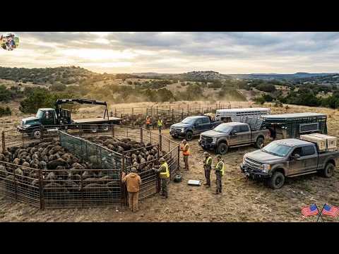 How Do Texas Farmers Round Up Massive Herds of Invasive