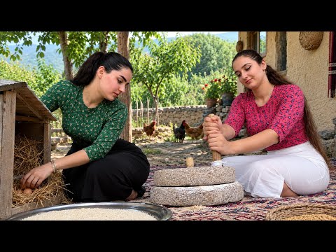 A Day in Iranian Village Life Cooking Persian Rice & a
