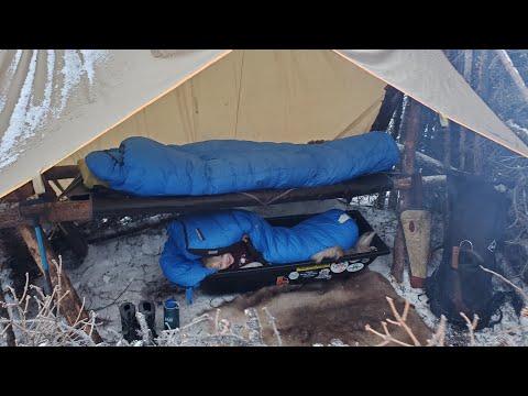 Bushcraft Cot & Survival Shelter Camping with 4 yr old in a