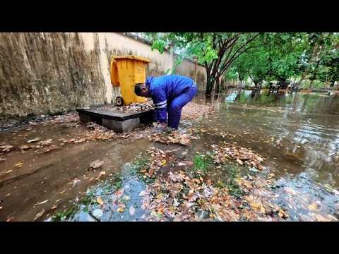 Solve the sewer system problem in the school after heavy