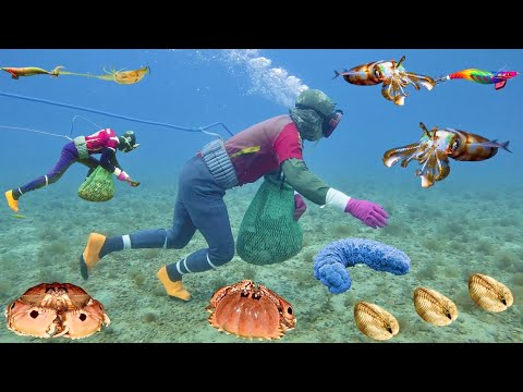 Bắt Hải Sản và Kết Hợp Thêm Nghề Câu Mực Dưới Đáy Biển