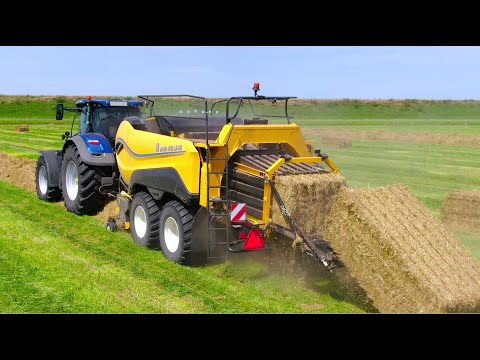 Baling Grass Seed Hay and Straw New Holland T7 315 +