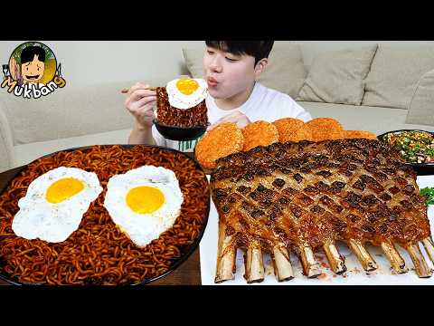ASMR MUKBANG 직접 만든 양념 치킨먹방 스테이크 짜파게티 레시피 & 먹방 FRIED