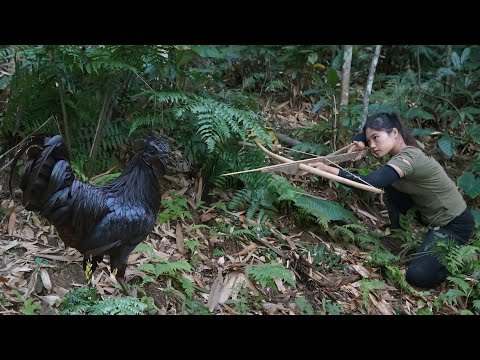 hunting skills for wild chickens at night, searching for