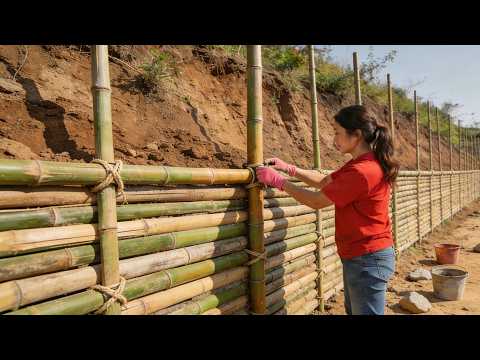 Young Woman Turns Empty Land into Huge Lake Farmhouse in