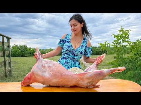Whole Lamb with Rice Inside and 10 hours of Roasting in the