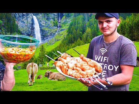 Most Delicious Kebab and Salad with Eggplant