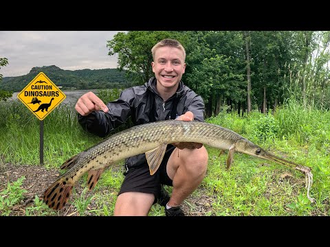 Catching Living DINOSAUR Fish with ROPE (Fishing, Hiking,