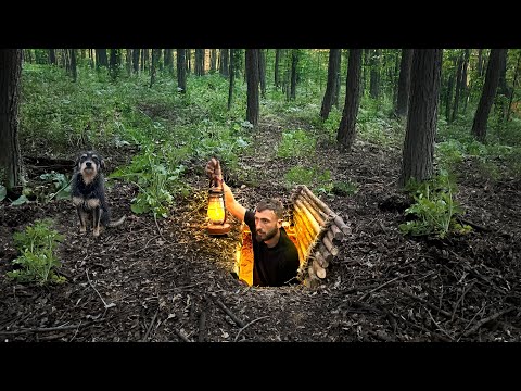 Building the most secret dugout for survival Bushcraft