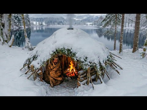 3 Days SURVIVAL in -13°C SNOWSTORM; No Tent, No Sleeping