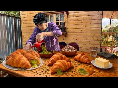Grandma Cooked Delicious Pistachio Croissants in the