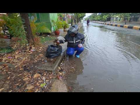 Collecting trash and debris that clog drains after heavy