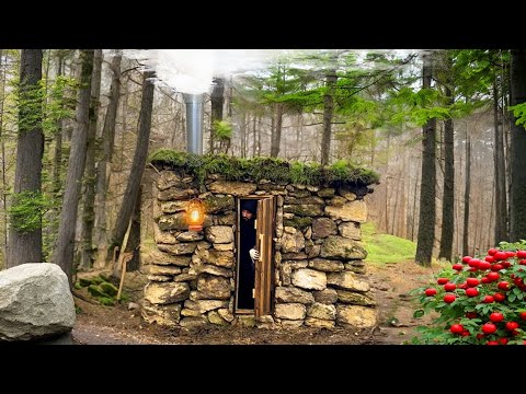 Building of the stone hut is finished I made a stove and
