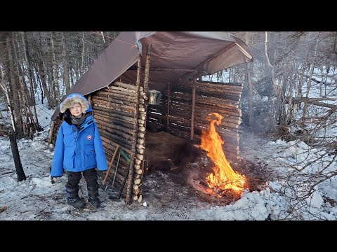 Bushcraft Survival Shelter - No Tent No Sleeping Bag Winter