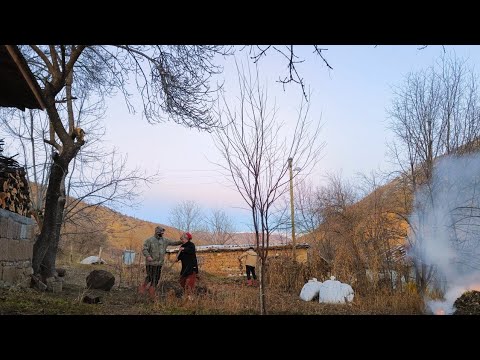 Anadolu'nun yüksek bir dağ köyünde mutlu ailenin yaşamı
