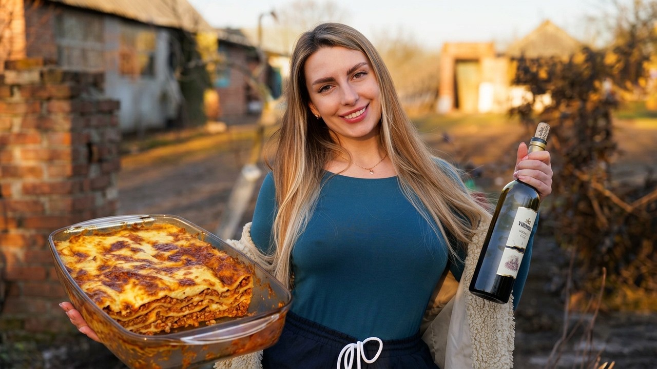 Cooking Italian Lasagna Recipe Simple Village Life ASMR