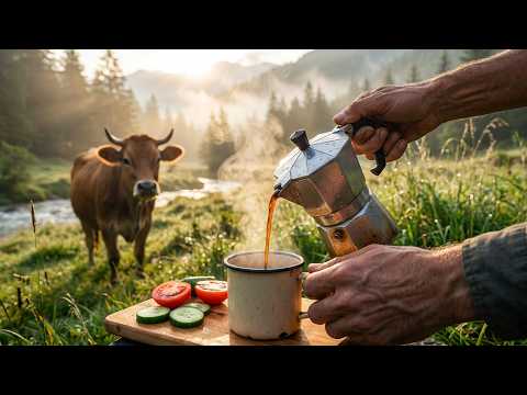 1 night Camping in the mountain‼(make a breakfast in the