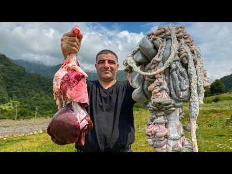 UNIQUE DISH Cooking from Lamb Intestines KOKOREC in