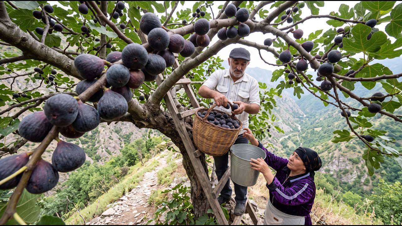 Harvesting Fresh Figs and Making Jam & Pastries in the