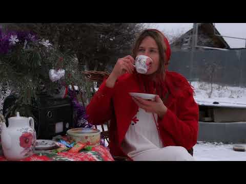 Girl's Simple Day in Russian Village Winter