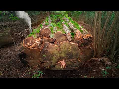 The most secret survival shelter. Warm and cozy Bushcraft