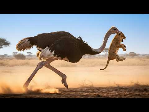 Ostrich Turns Predator on a Lion Cub The Hunt Reversed