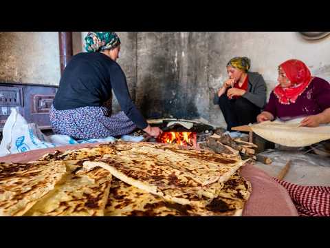 Köyde Odun Ateşinde Çıtır Katmer Yapımı | Köy Hayatı |